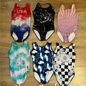GK Destira Gymnastics Leotard Lot Adult Medium 6 Practice Leos Bundle Set